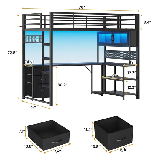 #LoftBedDesk #BedroomFurniture #SpaceSaving #GamingRoom #HomeDecor