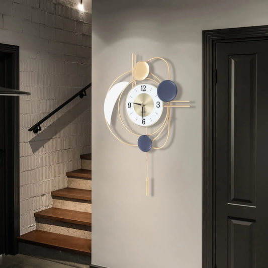 Luxury Silent Hanging Clock with Swing Pendulum