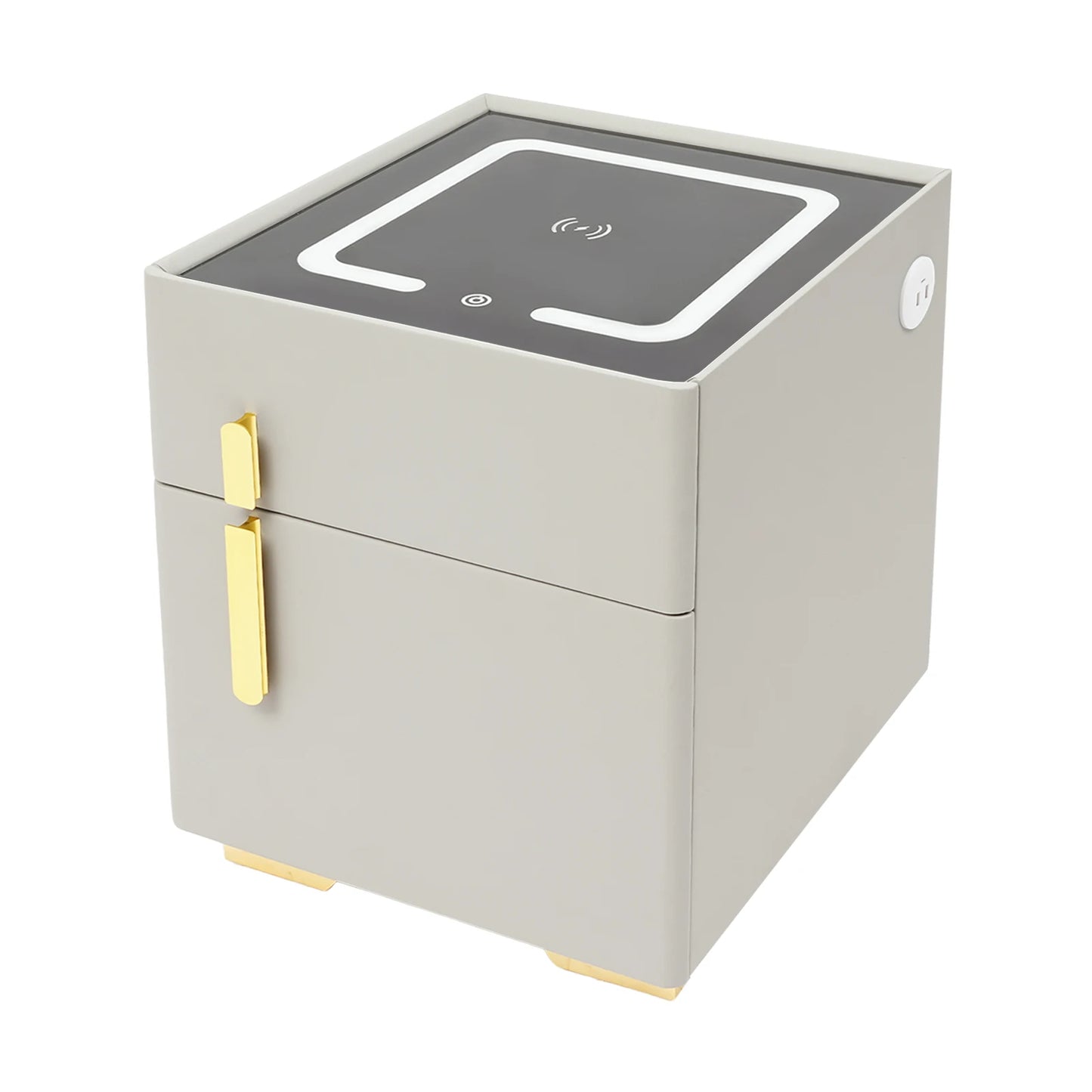Smart Nightstand w/ Drawer, Safe & Wireless Charging