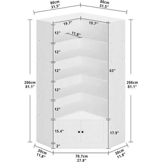 6 Tiers Large Bookshelves with Storage Rack