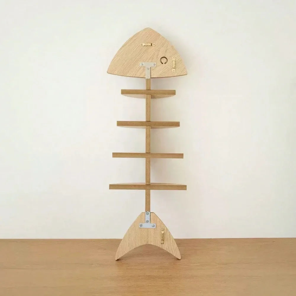 Creative Wooden Fishbone Wall Storage Shelf