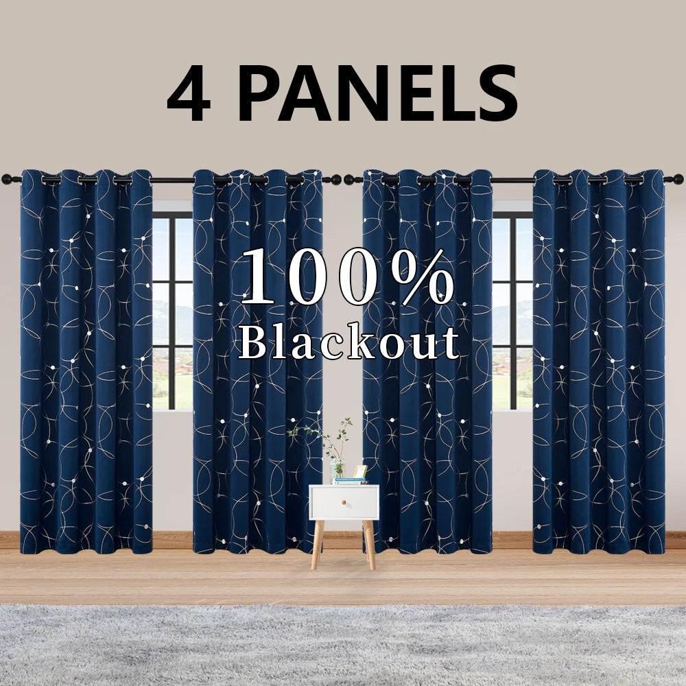 4PCS Blackout Curtains are Thermal Insulated