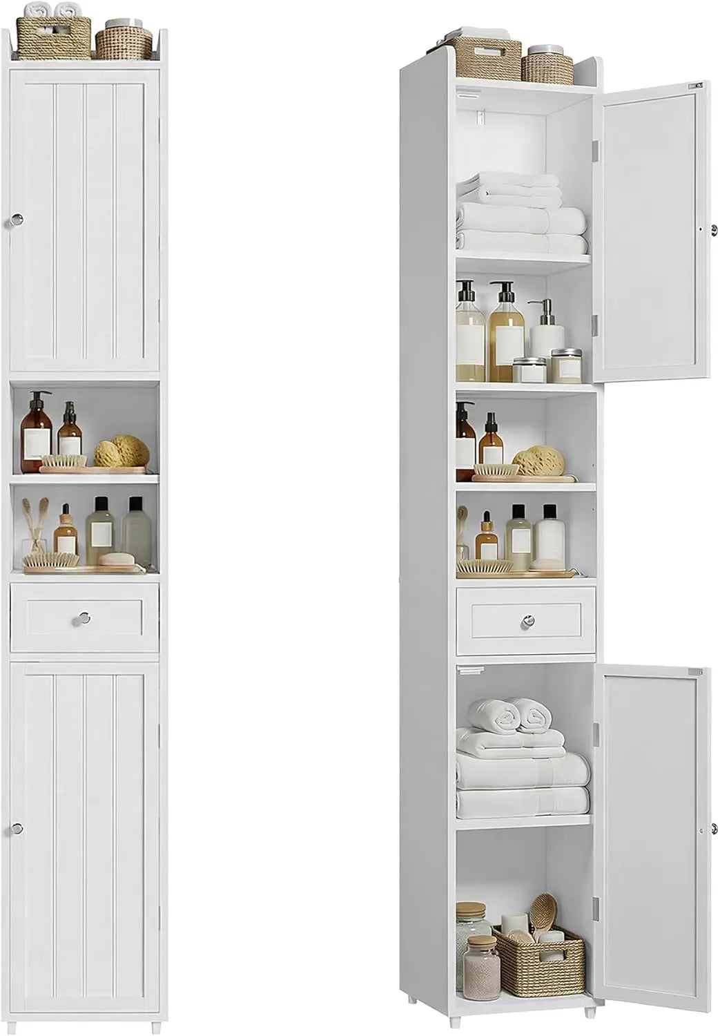 Narrow Bathroom Storage Cabinet with Adjustable Shelves