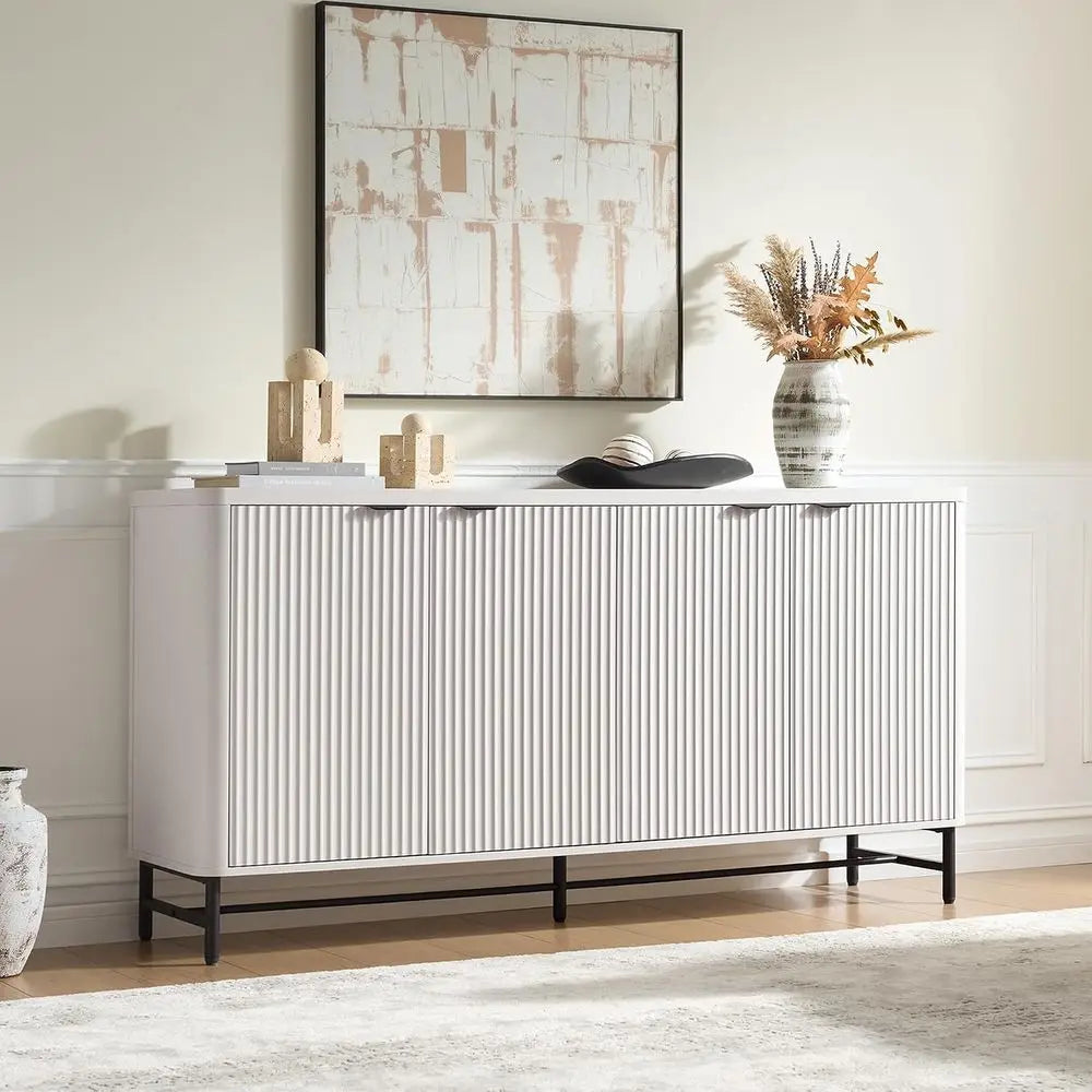 65” Fluted Credenza Sideboard with Adjustable Storage Shelves