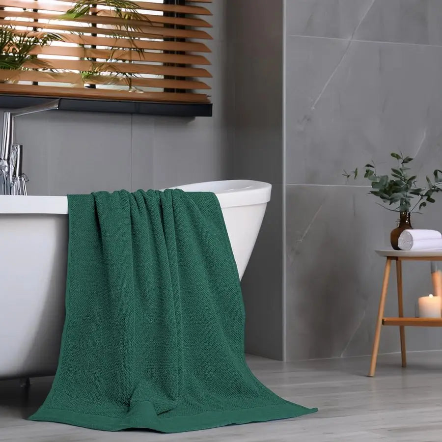 Pack of 8 Popcorn Textured Luxury Towels Set, 100% Cotton