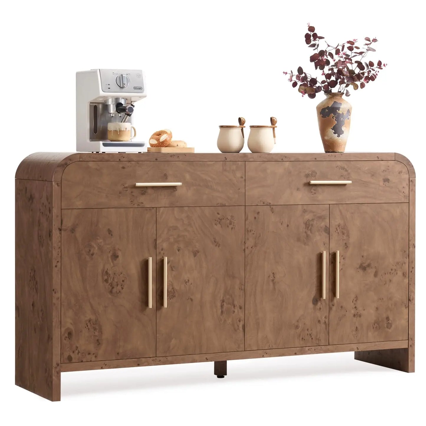 59.7'' Modern Curved Console Cabinet with Drawers