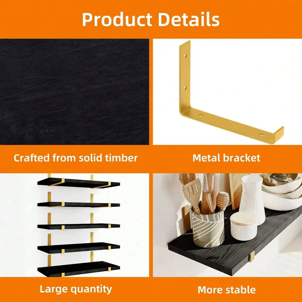 5pcs Floating Shelves for Displaying Decorative Items
