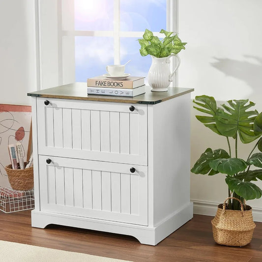 Two Drawer wood Farmhouse File Cabinet