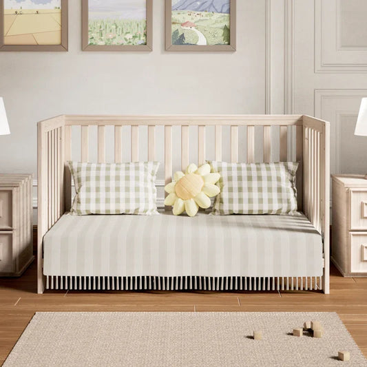 11-in-1 Convertible Baby Crib with Removable Wheels & 4 Mattress Heights,