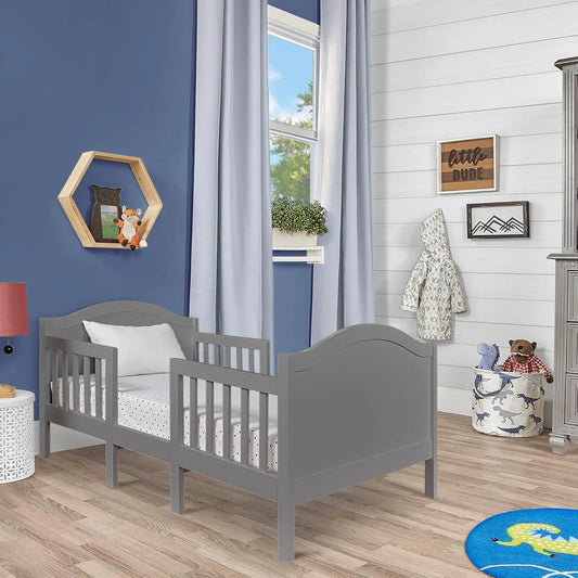 3-in-1 Convertible Toddler Bed with Guard Rails, Low-to-Floor Design, Safety Certified