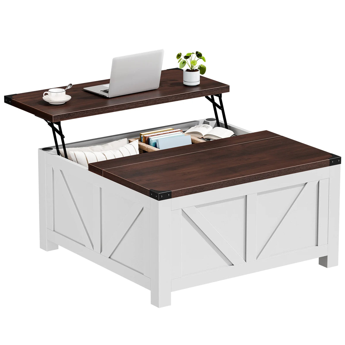 Lift Top Coffee Table with Charging Station