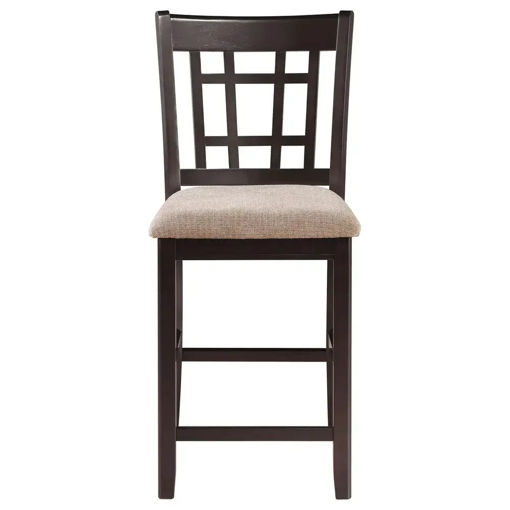 5 Piece Counter Height Dining Set w/ Storage & 4 Upholstered Chairs