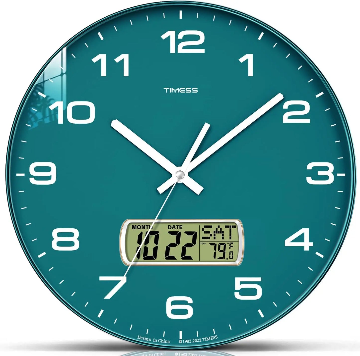 Wall Clock with Calendar & Fahrenheit Temperature Display