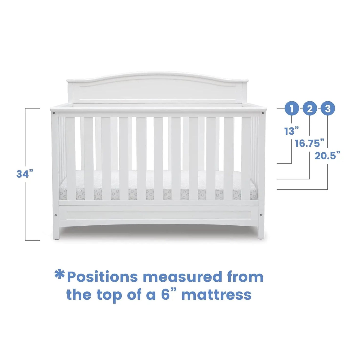 4-in-1 Convertible Baby Crib with Greenguard Gold Certification