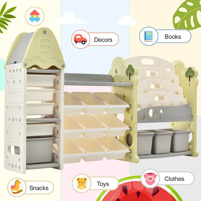 Multi-functional Toy Storage Organizer with 17 Bins and 5 Shelves