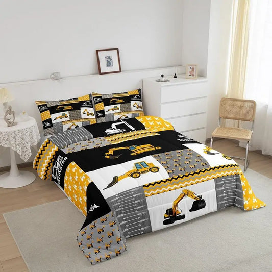 Construction Vehicles Comforter Set for Kids