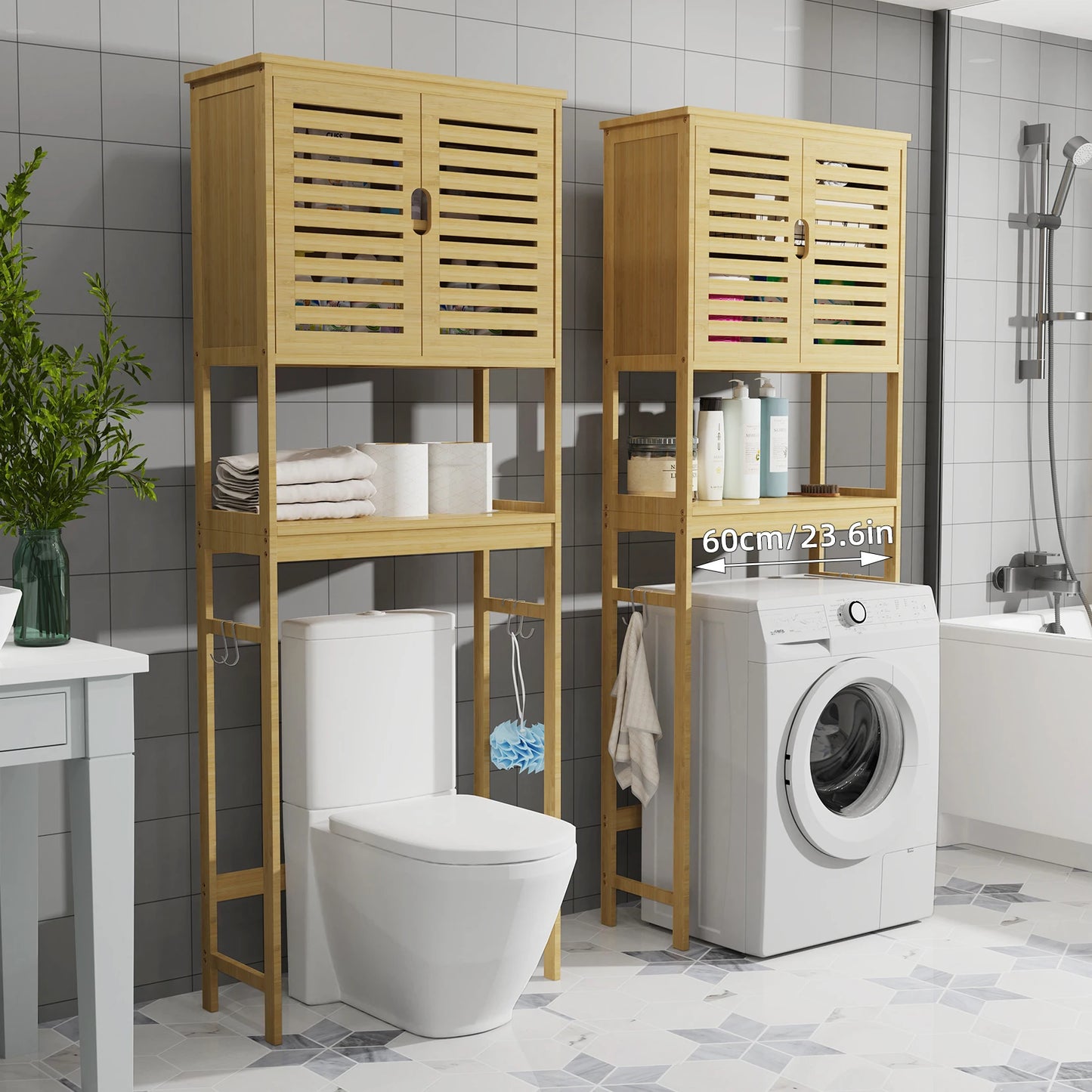 Bamboo Over-the-Toilet Bathroom Storage Cabinet