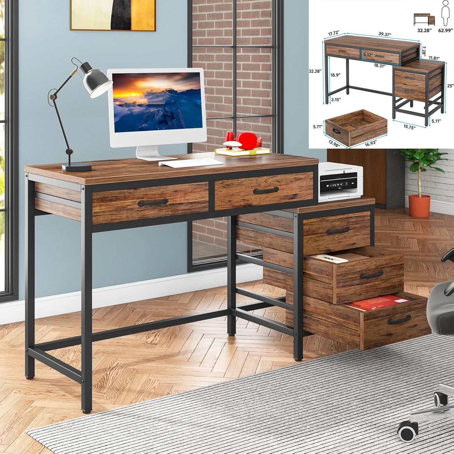 L-Shaped Computer Desk for Home Office