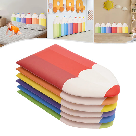 3D Pencil-Shaped Wall Padding for Kids (6 Pcs)