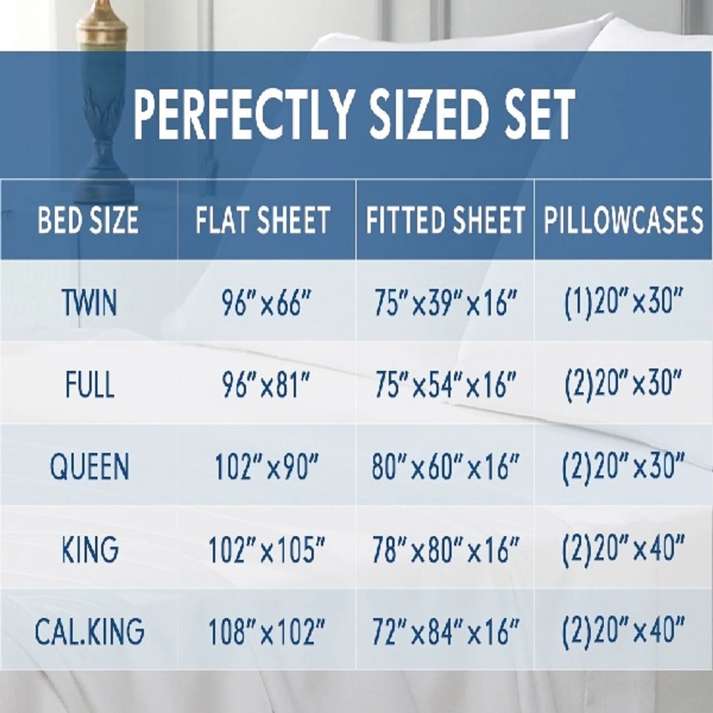 Cooling Bamboo Bed Sheets Set with 18-Inch-Deep Pocket