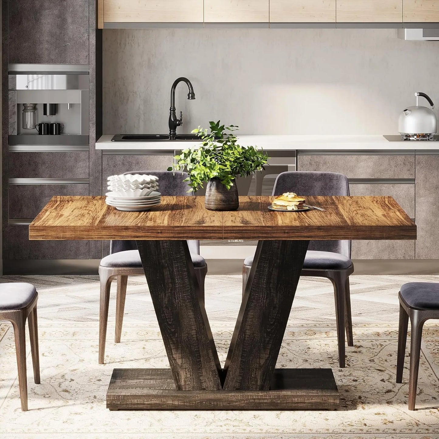 47-Inch Dining Table Seats 4 with Heavy Duty Pedestal