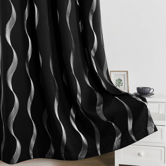 4PCS Blackout Curtains Grommet, Thermal Insulated