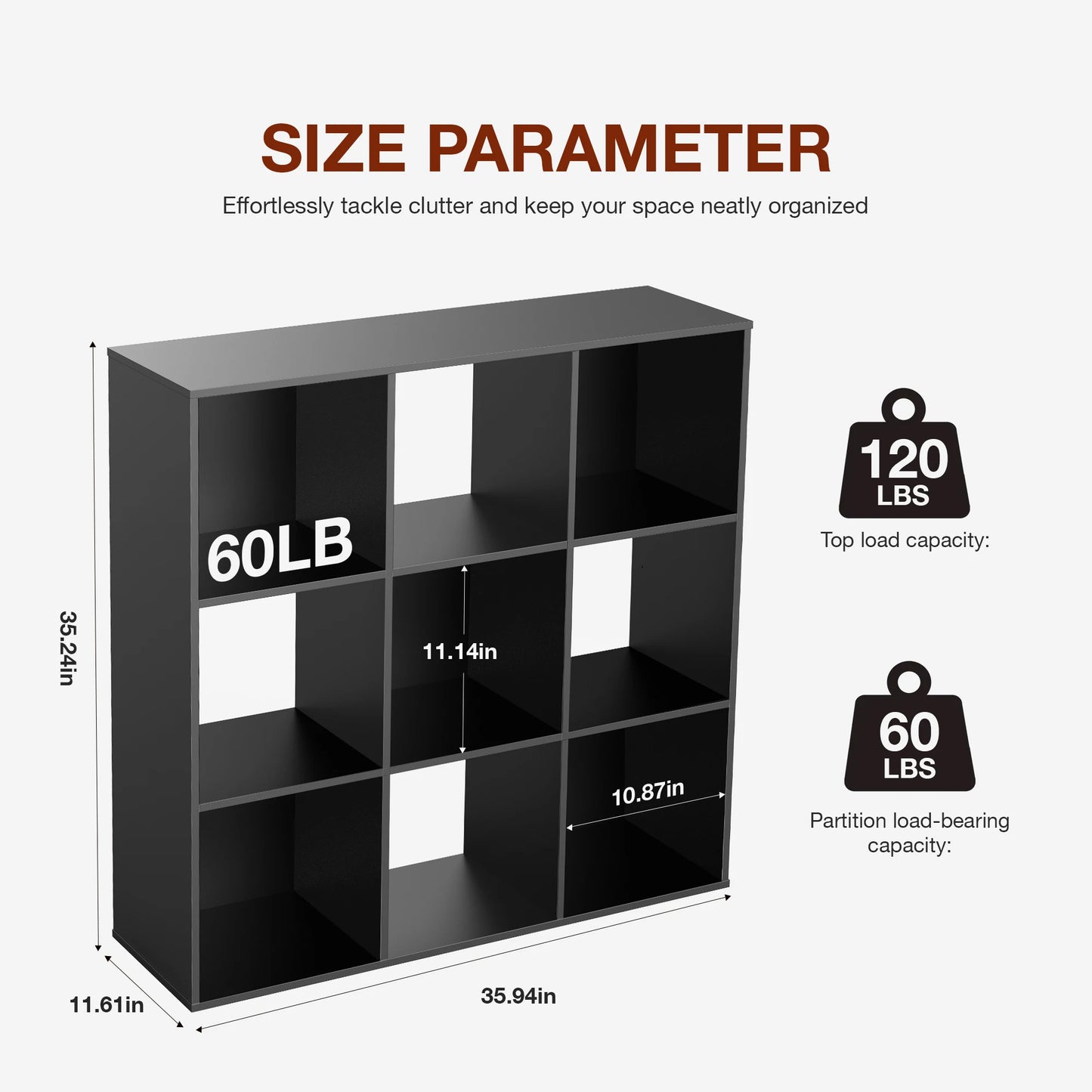 9 Cube Wooden Storage Organizer