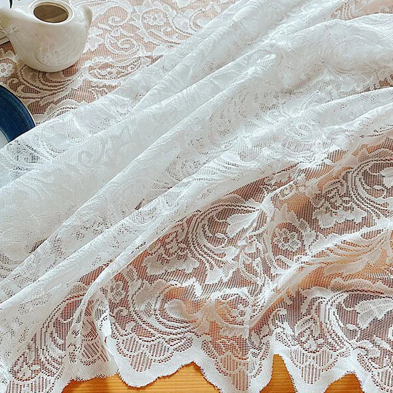 Romantic, Elegant White Lace Rectangular Tablecloth
