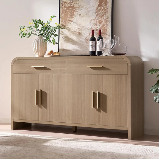 59.7'' Modern Curved Console Cabinet with Drawers