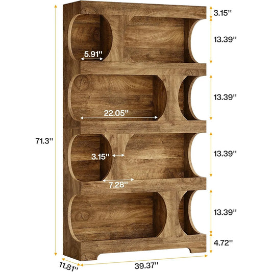 Modern 4-Tier Asymmetrical Bookshelf