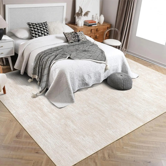 8x10 Washable Non-Slip Abstract Area Rug - Beige