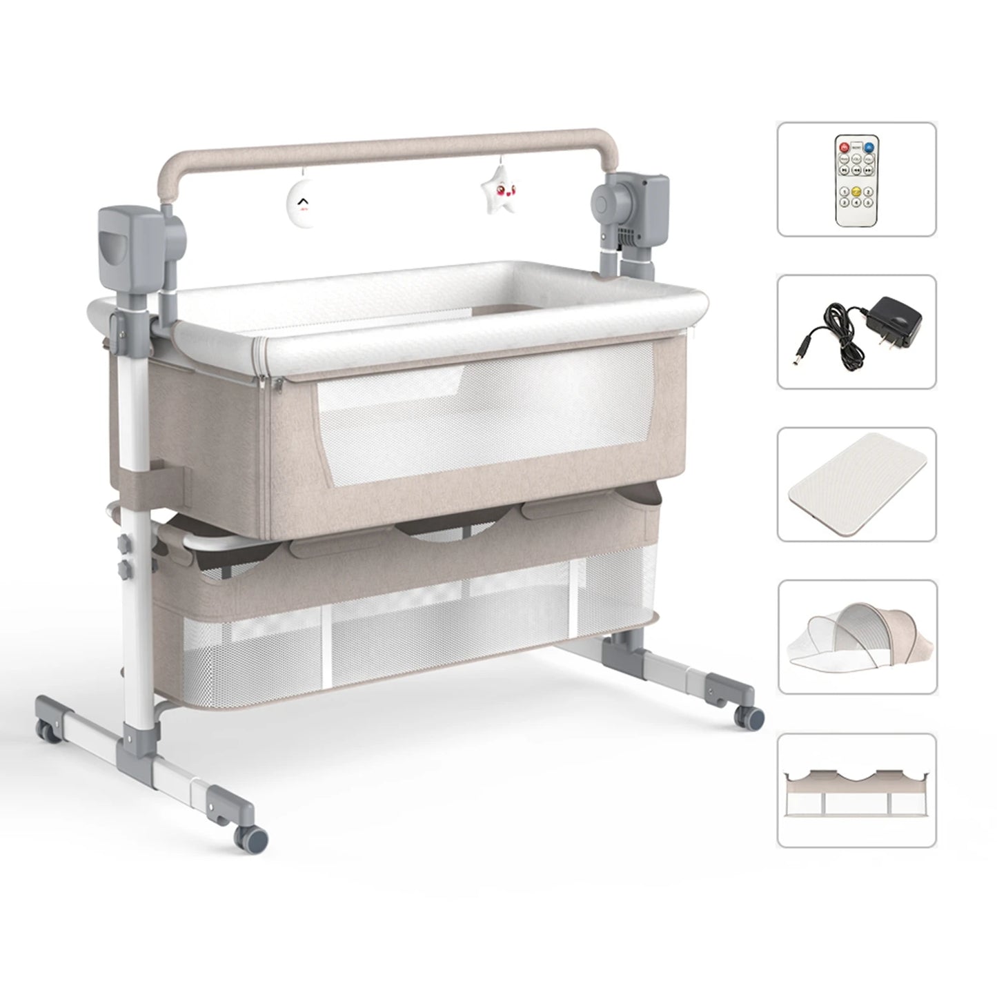 Portable Newborn Cradle Bedside Sleeper for Infant 0-6 Months
