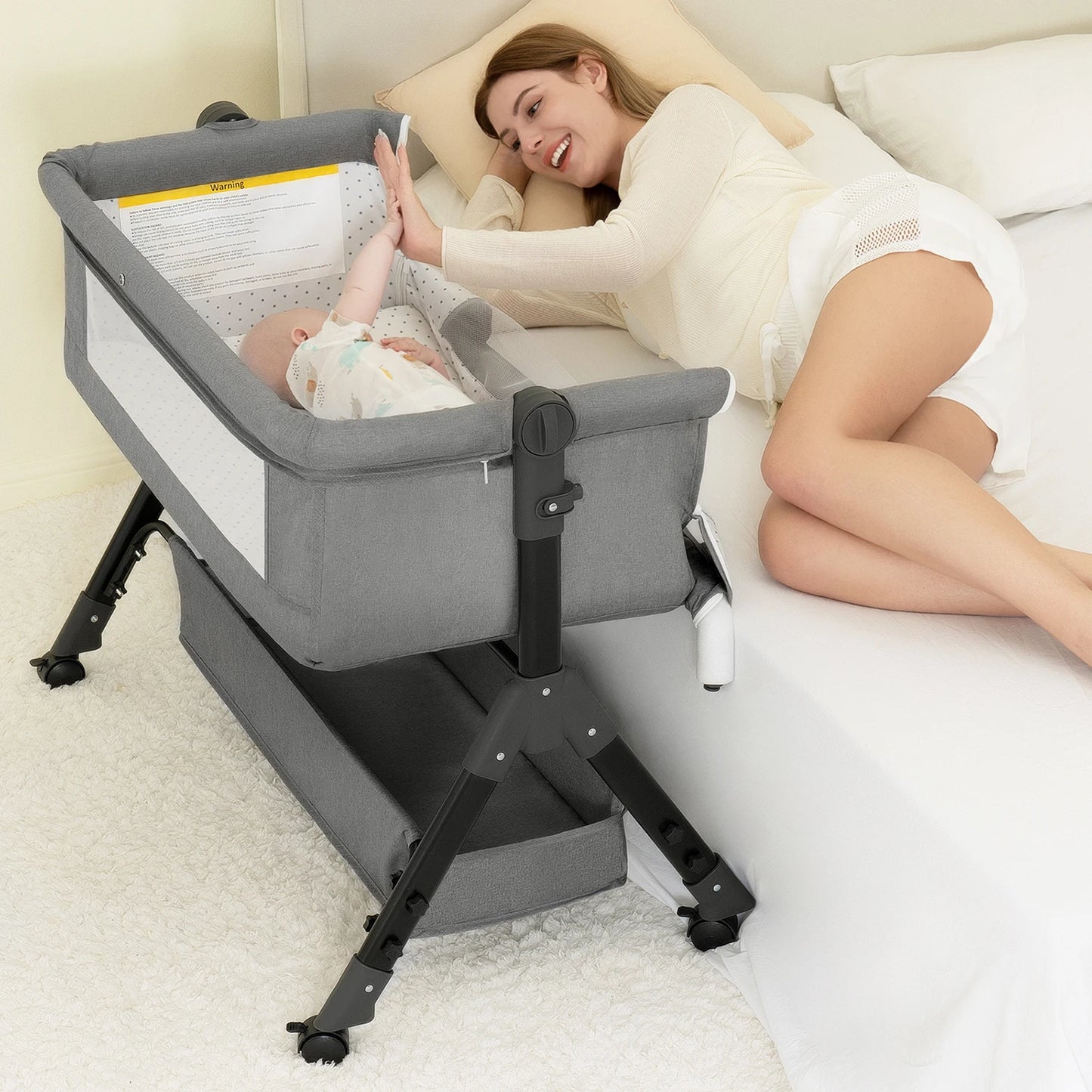 3 in 1 Baby Bassinet Bedside Sleeper, Foldable & Portable