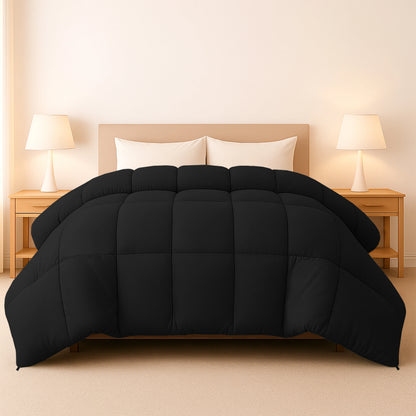 Down Alternative Comforter – 1 Piece Fluffy Duvet Insert with Box Stitch Design