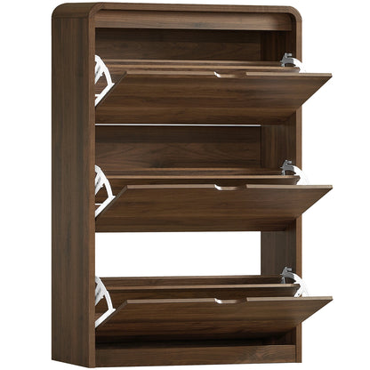 Shoe Cabinet with 3 Flip Drawers & Adjustable Shelves for 18-27 Pairs