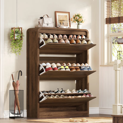 Shoe Cabinet with 3 Flip Drawers & Adjustable Shelves for 18-27 Pairs