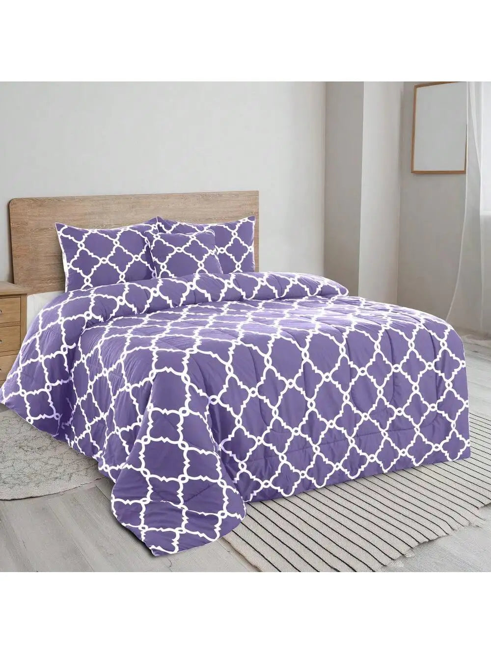 Printed Reversible 5pc Comforter & Bedding Set