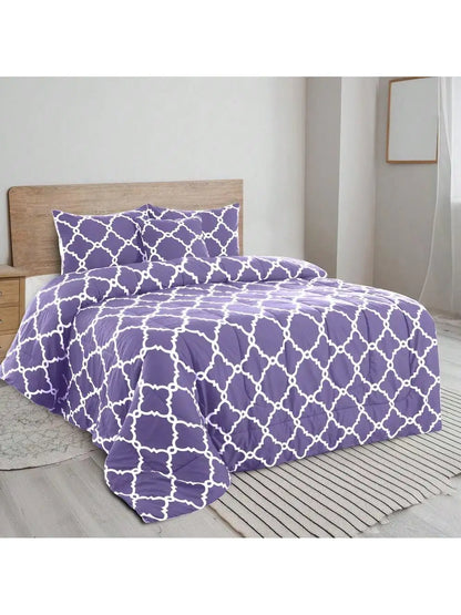 Printed Reversible 5pc Comforter & Bedding Set