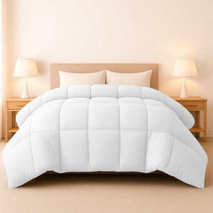 Down Alternative Comforter – 1 Piece Fluffy Duvet Insert with Box Stitch Design