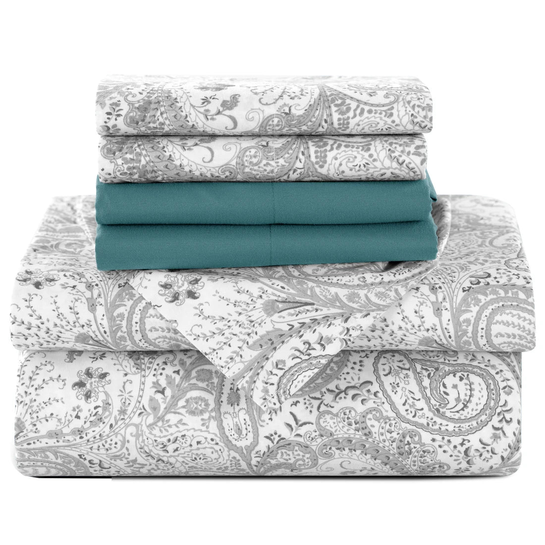 6Pc Paisley Sheet Set – Soft Microfiber, Wrinkle-Free, Luxurious Printed Bed Sheets
