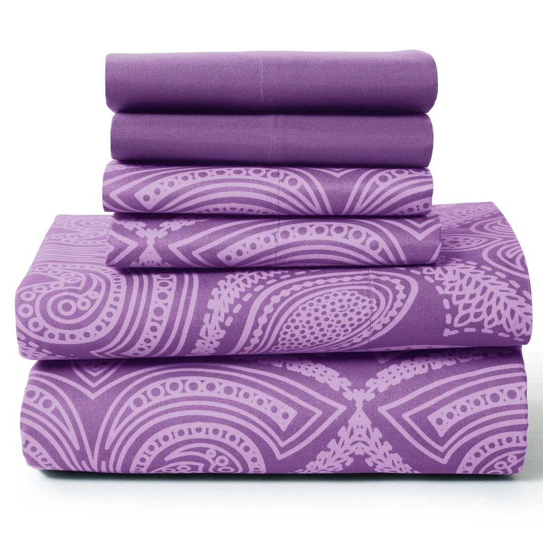 6Pc Paisley Sheet Set – Soft Microfiber, Wrinkle-Free, Luxurious Printed Bed Sheets