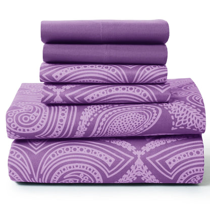 6Pc Paisley Sheet Set – Soft Microfiber, Wrinkle-Free, Luxurious Printed Bed Sheets