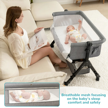 3 in 1 Baby Bassinet Bedside Sleeper, Foldable & Portable