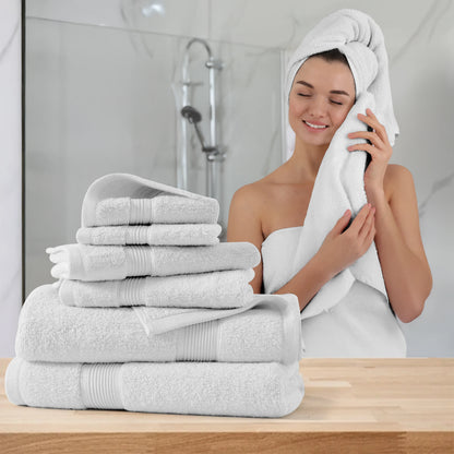 6-Piece Bath Towel Set – 100% Cotton, Ultra-Soft & Absorbent