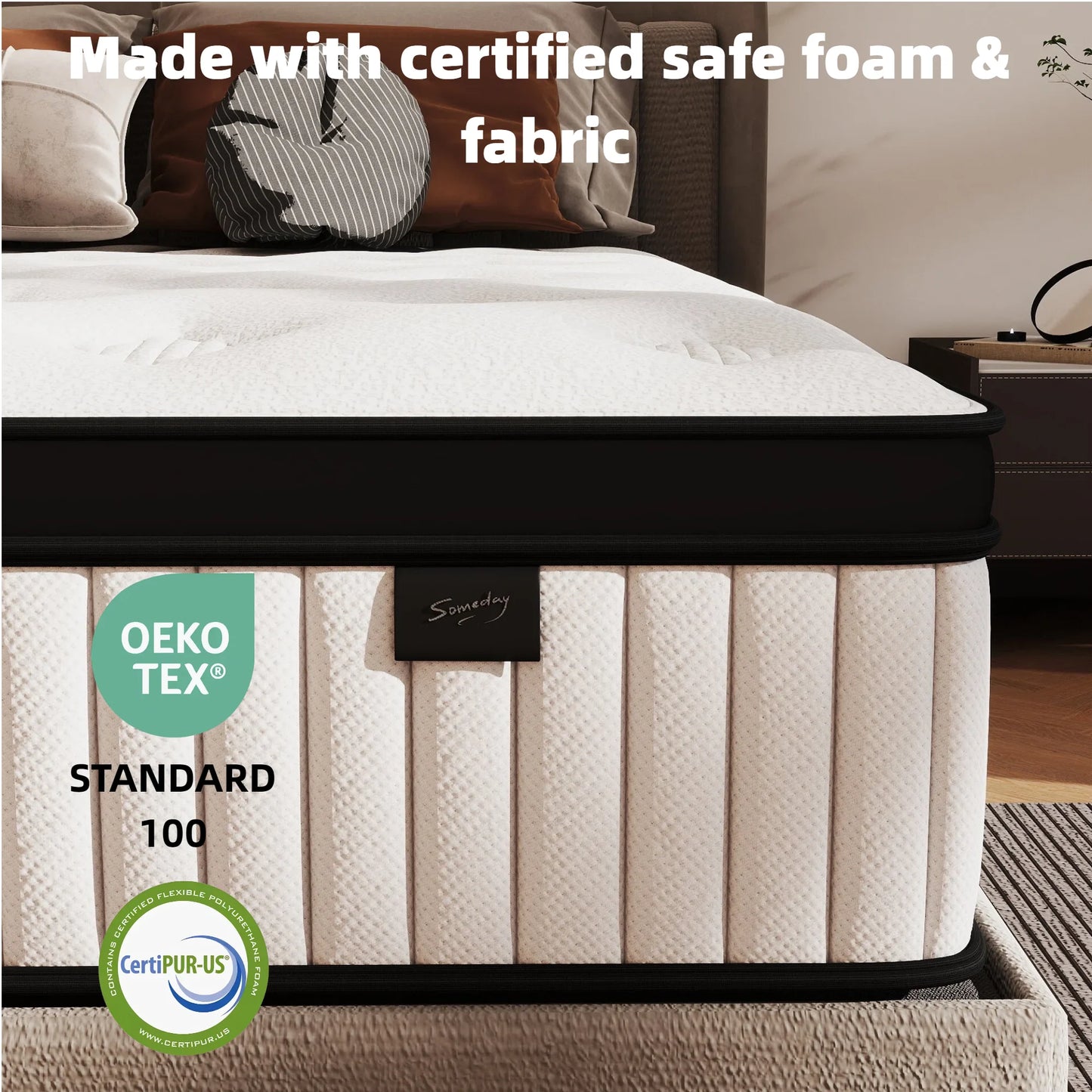 10/12 inch Thick High Density, Medium Firmness Mattress