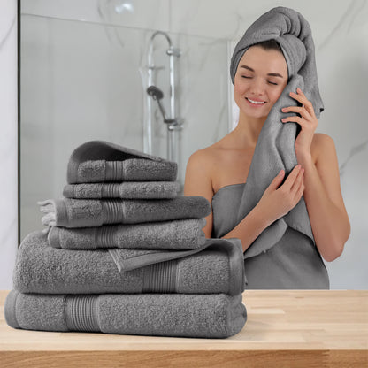 6-Piece Bath Towel Set – 100% Cotton, Ultra-Soft & Absorbent