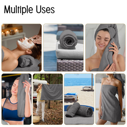 6-Piece Bath Towel Set – 100% Cotton, Ultra-Soft & Absorbent