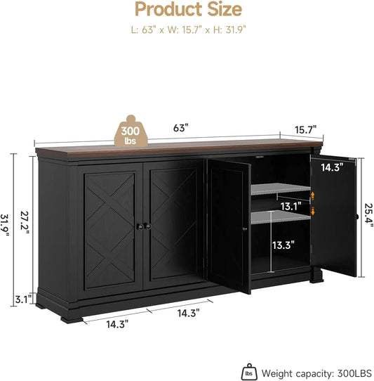 solid wood sideboard buffet