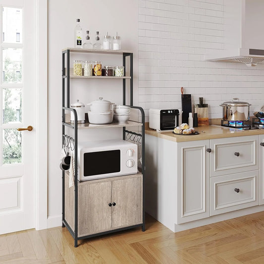 Kitchen Baker's Rack with Storage Shelves & Cabinet