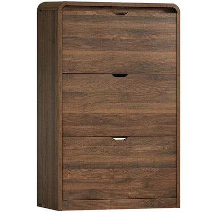 Shoe Cabinet with 3 Flip Drawers & Adjustable Shelves for 18-27 Pairs